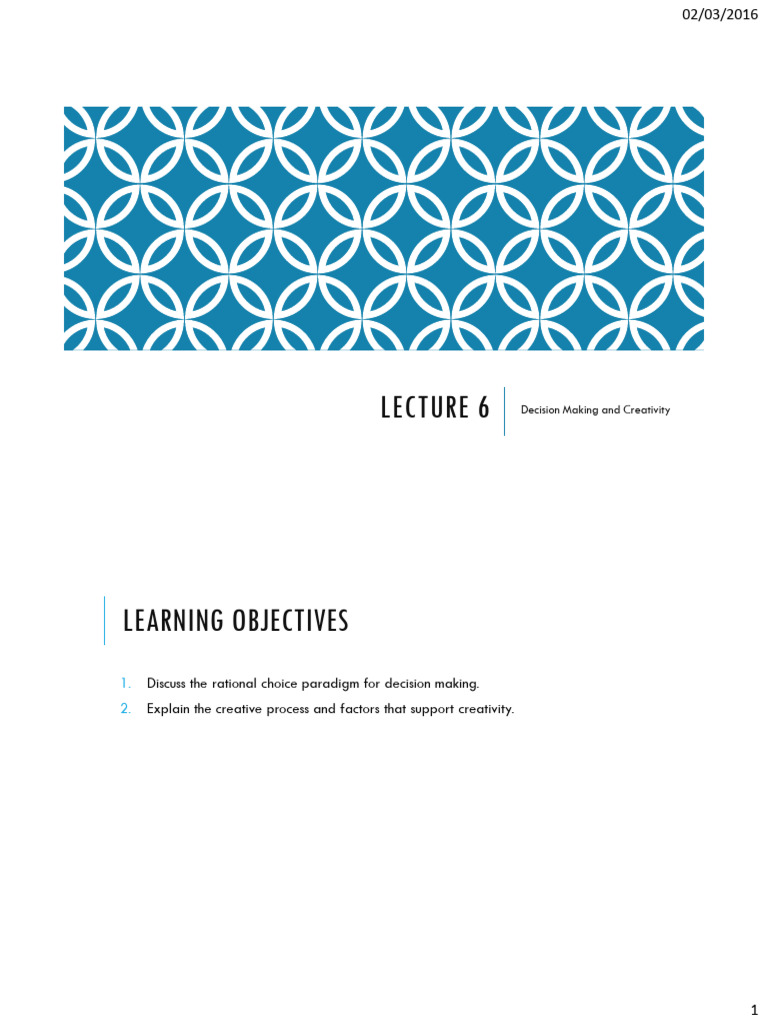 Decision Making and Creativity Insights | PDF | Decision Making | Heuristic