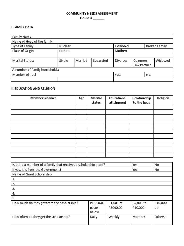 Community Needs Assessment Template | PDF
