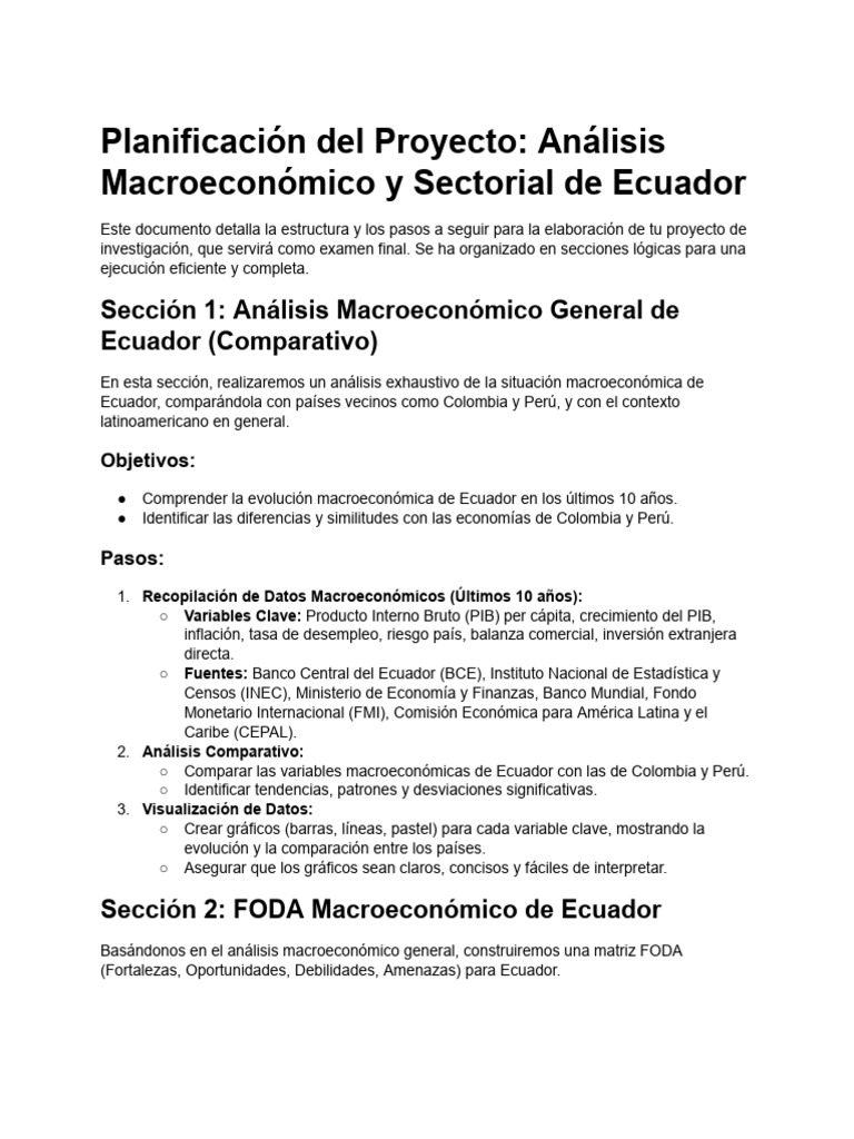 Análisis Macroeconómico y Agrícola de Ecuador | PDF | Análisis FODA ...
