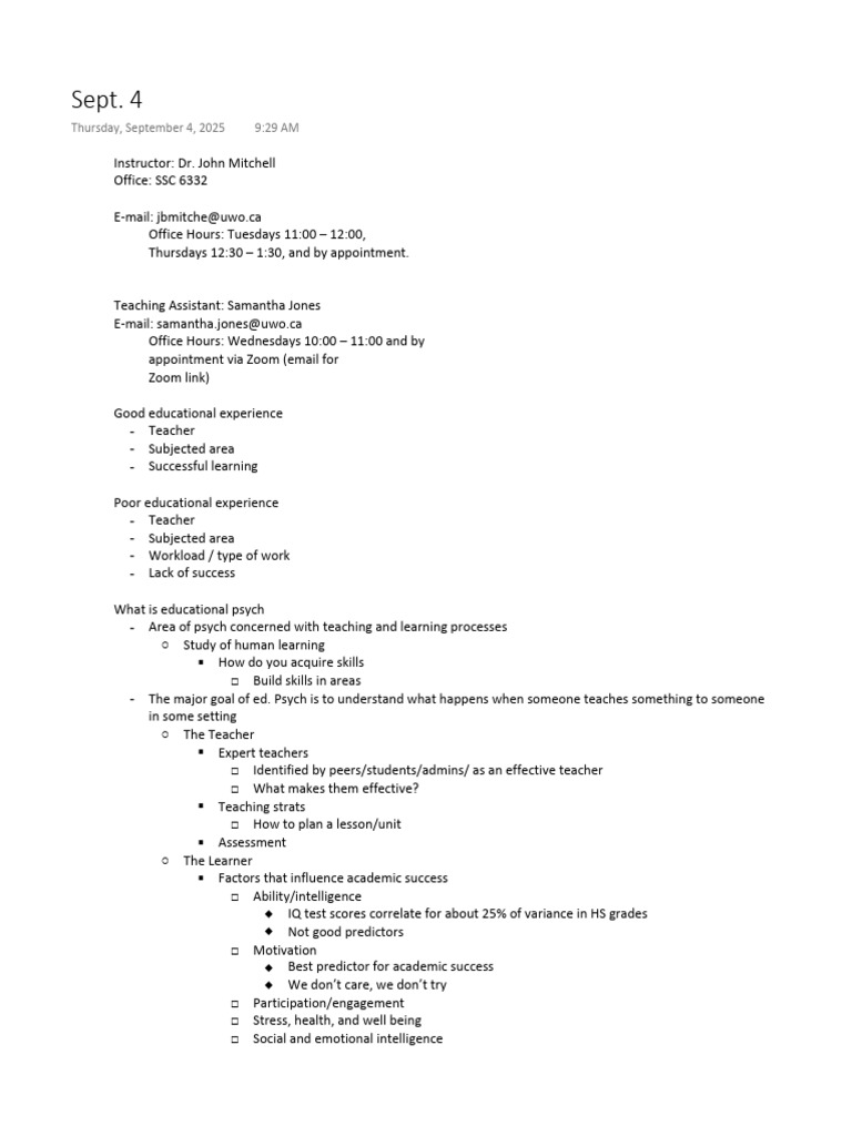 Sept. 4 lecture notes | PDF | Quantitative Research | Intelligence
