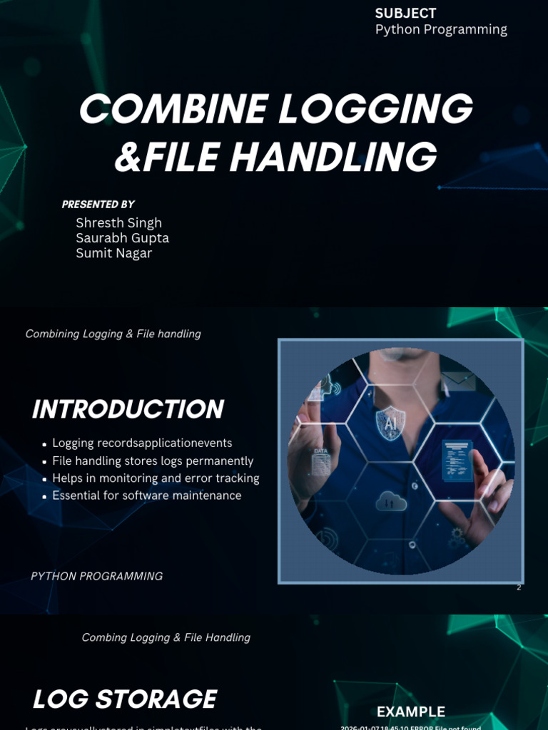 Python Logging and File Handling Guide | PDF | Computer File | Computer ...