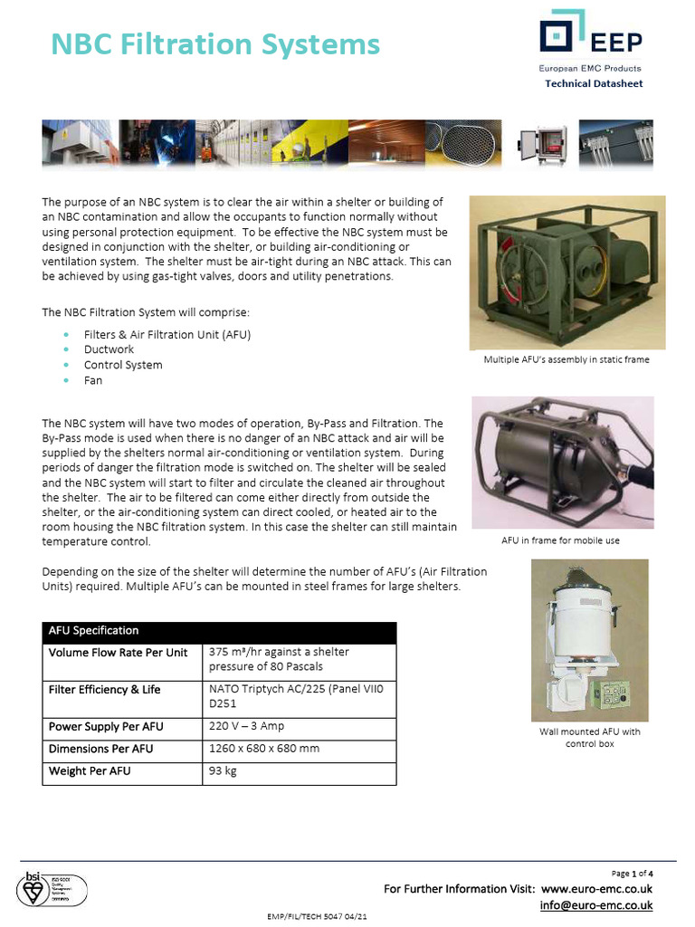 NBC Filtration Systems PDF | PDF | Electromagnetic Compatibility ...