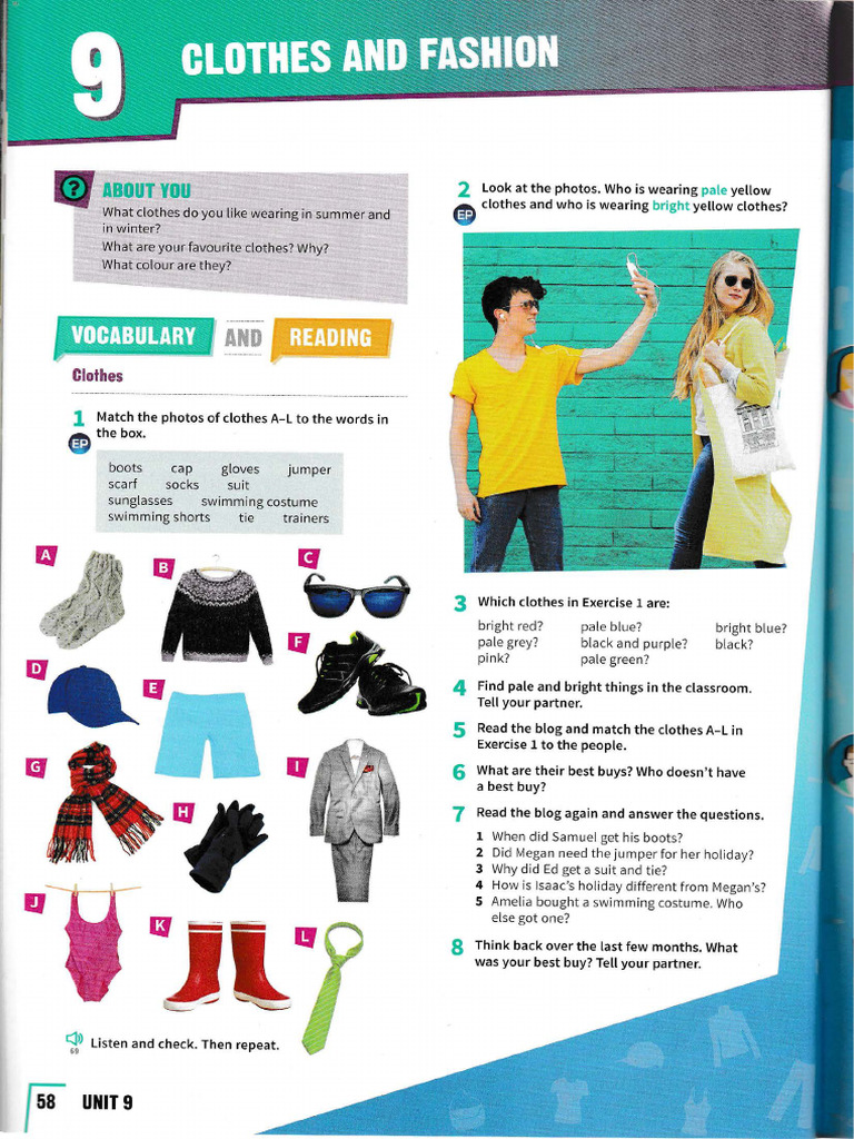 Clothes and Fashion Vocabulary Exercise | PDF | Softlines (Retail ...