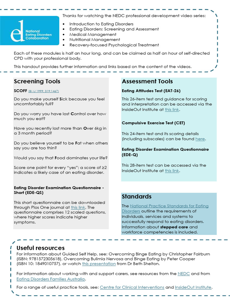 Essential Tools for Eating Disorder Assessment | PDF | Wellness