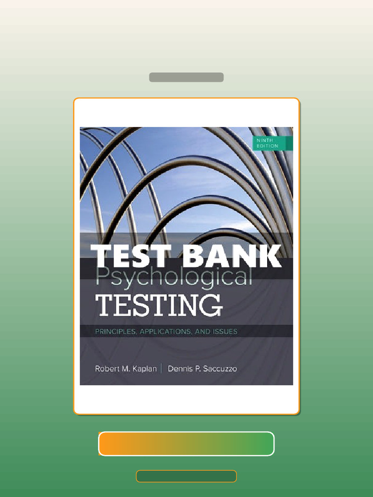 Test Bank for Psychological Testing 9 Ed Kaplan | PDF | Kaplan