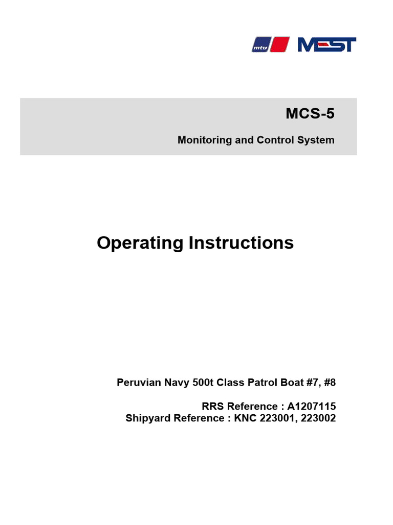 MCS-5 Operating Instructions for Patrol Boats | PDF | Electrostatic ...