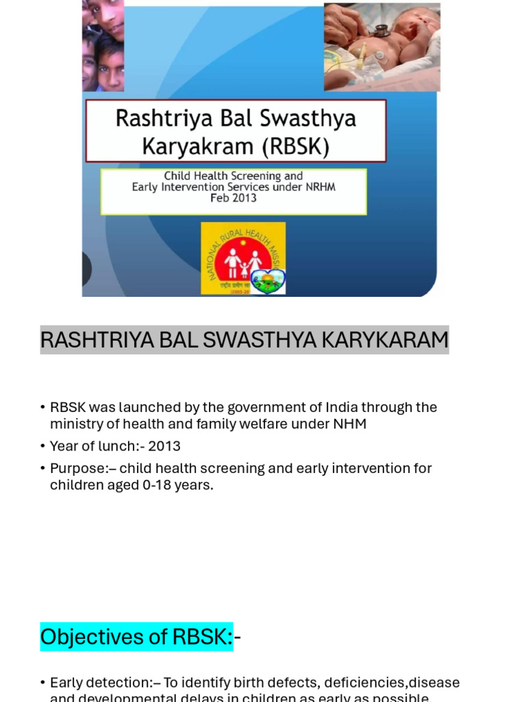 RBSK: Child Health Screening Program | PDF