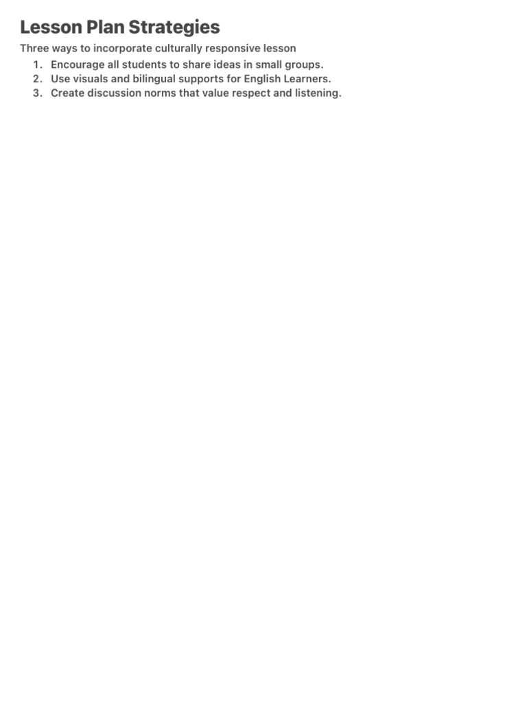 Lesson Plan Strategies | PDF