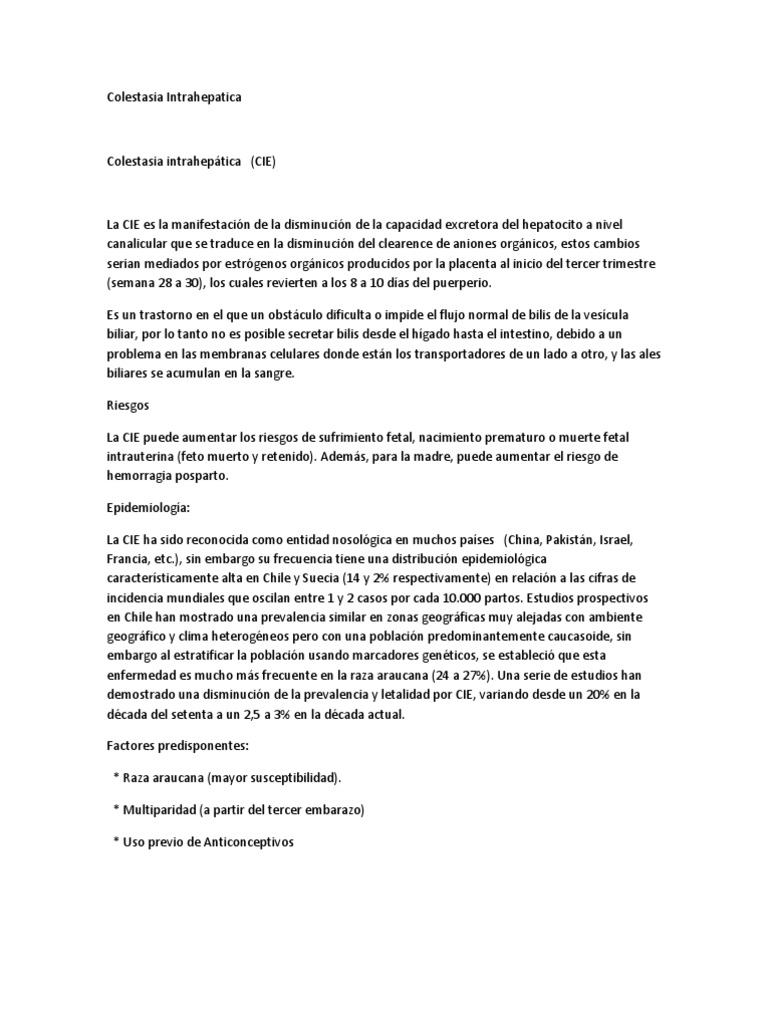 Colestasia Intrahepatica