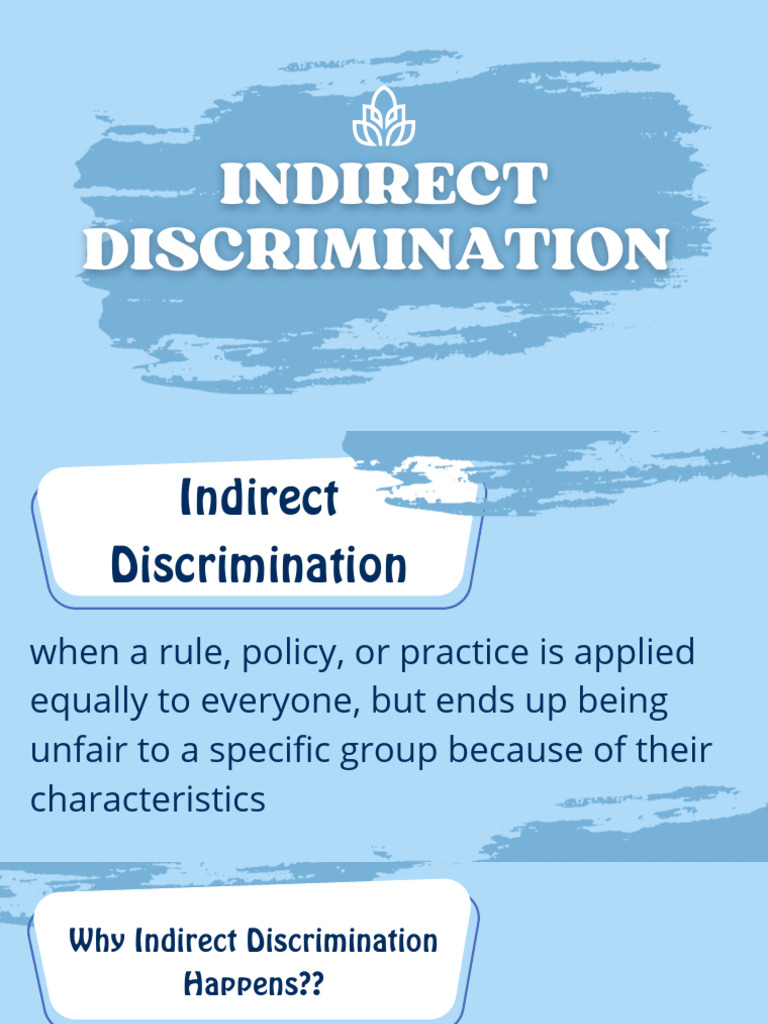 Understanding Indirect Discrimination | PDF
