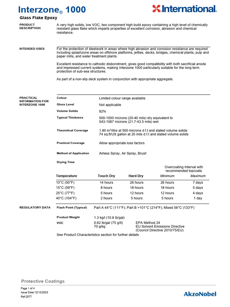 International Interzone 1000 PDS Promain 27 02 2025 | PDF | Epoxy | Paint