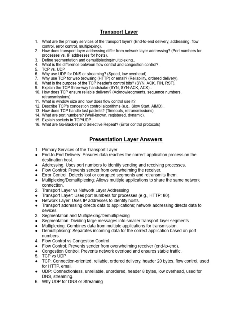 Transport Layer (2) | PDF | Transmission Control Protocol | Network ...