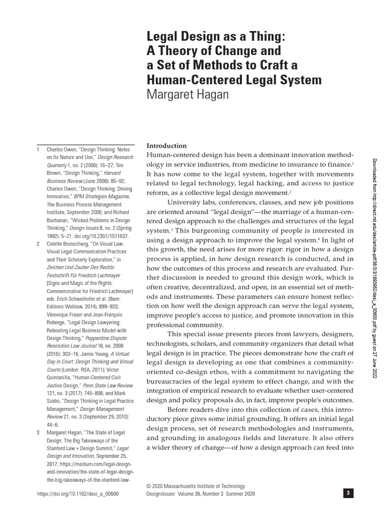 Legal Design as a Thing | PDF | Design Thinking | Methodology