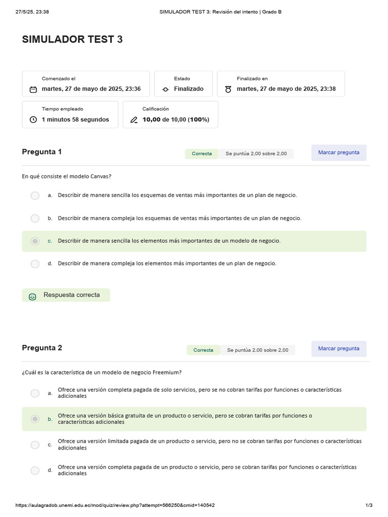Simulador de Test sobre Modelos de Negocio | PDF | Modelo de negocio ...