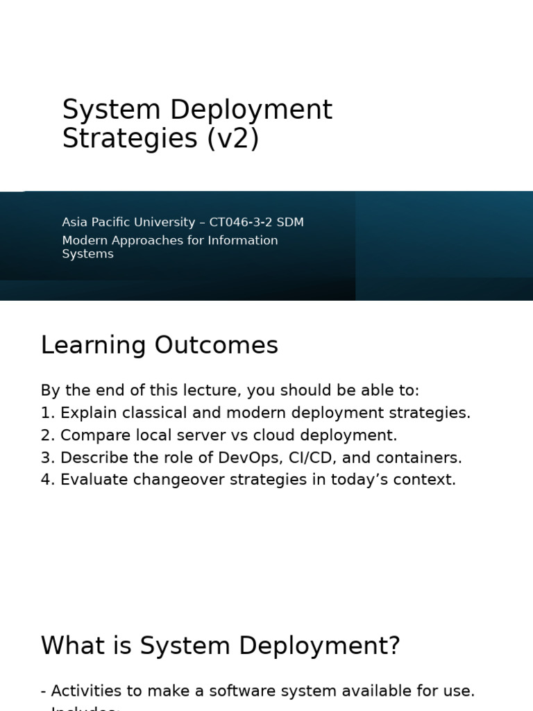 System Deployment Strategies Overview | PDF | Cloud Computing | Systems ...