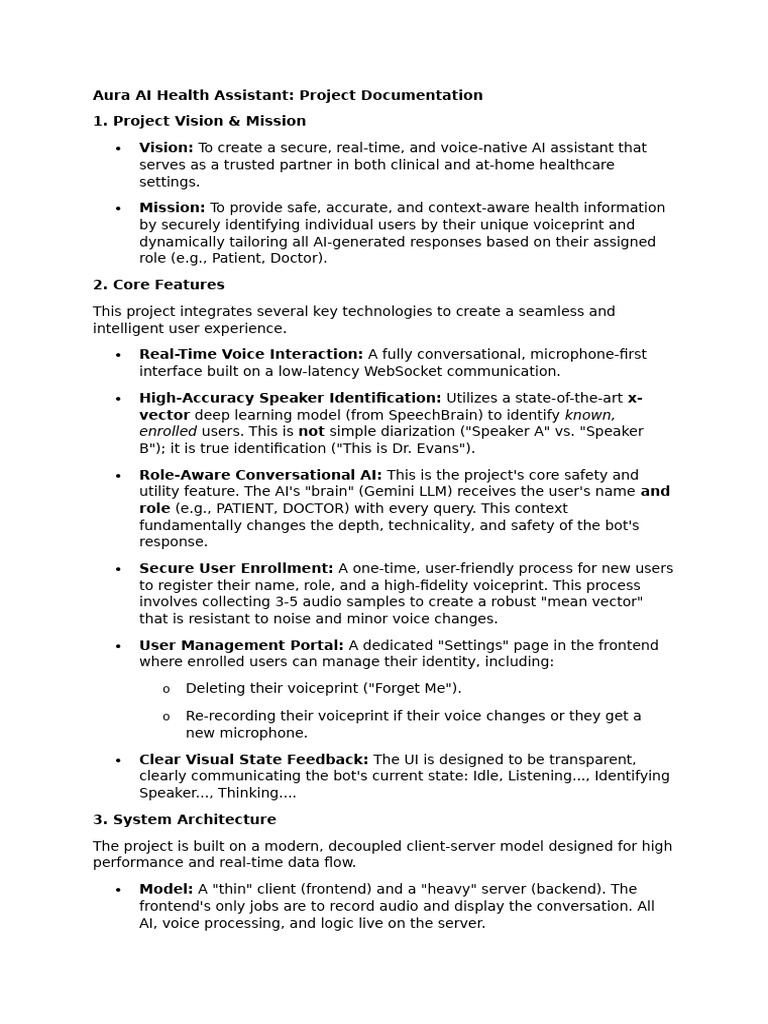 Aura AI Health Assistant Overview | PDF | Artificial Intelligence ...
