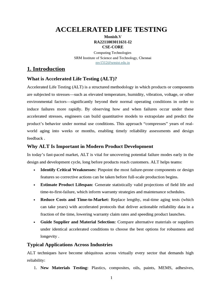 Understanding Accelerated Life Testing | PDF | Fatigue (Material ...