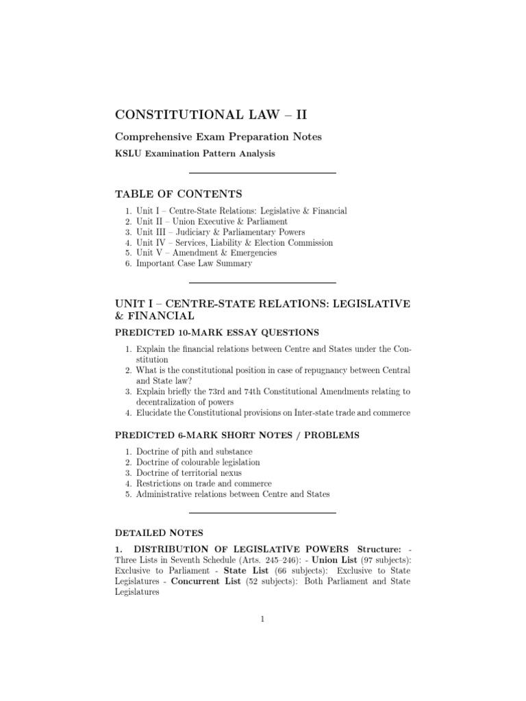 Constitutional Law II Exam Prep Notes | PDF | Jurisdiction | Tort
