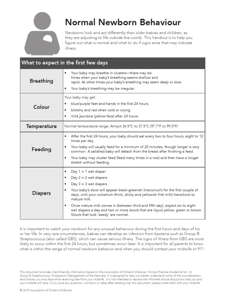 Newborn Behavior and Health Guide | PDF | Infants | Midwifery