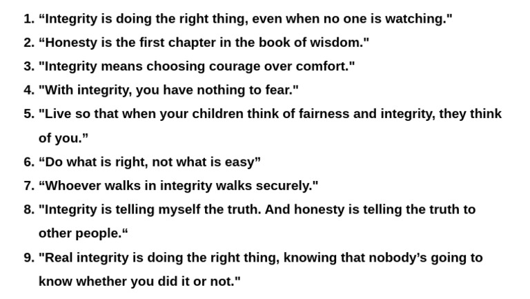 Quotes on Integrity and Honesty | PDF