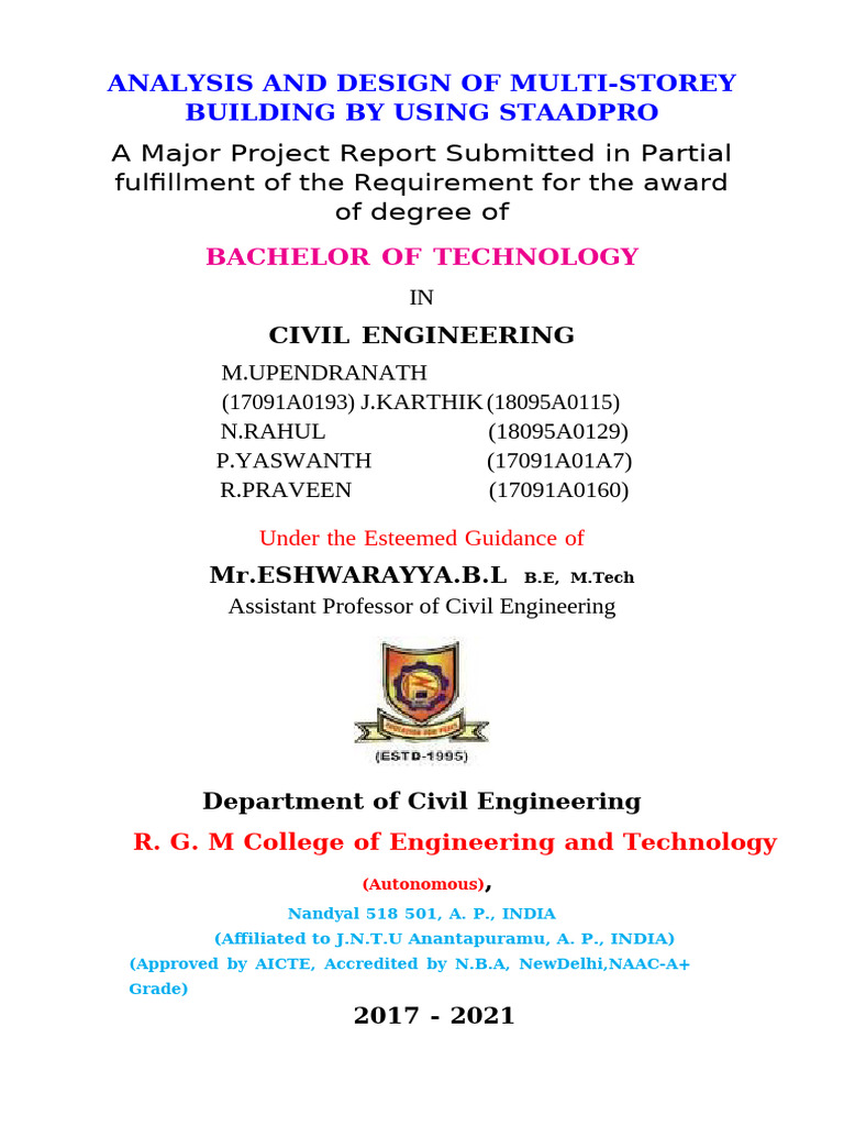 2020-21-Ce Analysis and Design of Multi-storey Building by Using Stadd ...