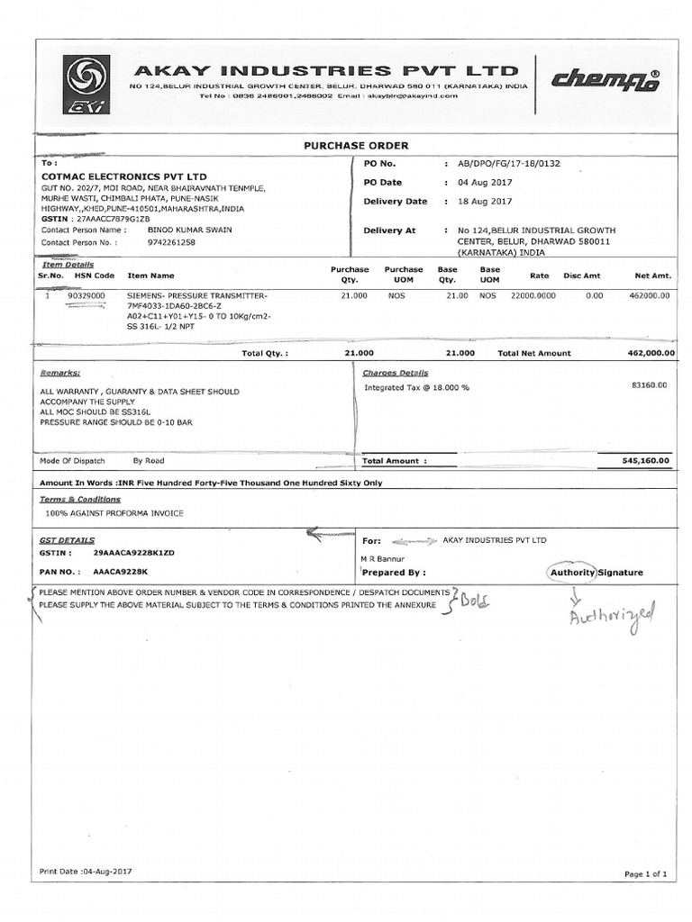 Erp GST Po Format2 | PDF