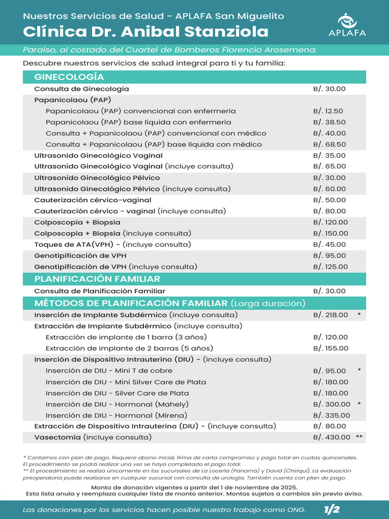Servicios de Planificación Familiar y Ginecología | PDF | Fertilidad ...
