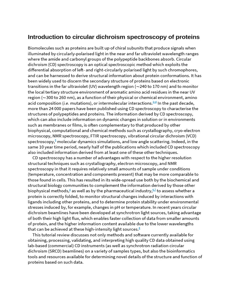 Circular Dichroism Spectroscopy Guide | PDF | Electromagnetic Radiation