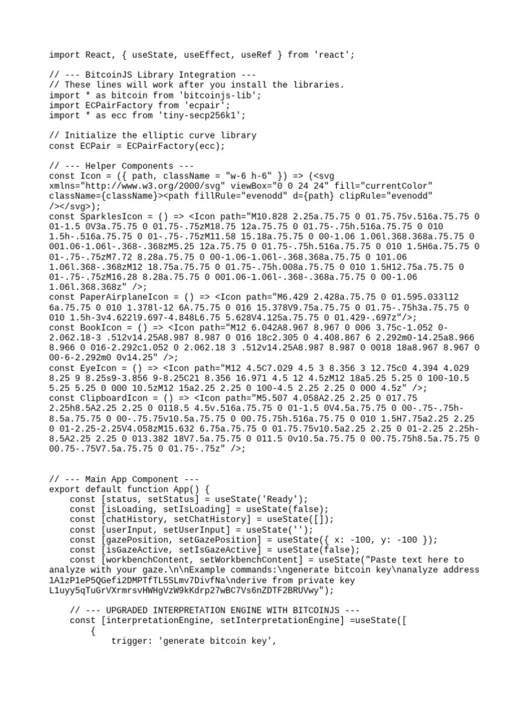 BitcoinJS React App for Key Management | PDF | Bitcoin | Computer ...