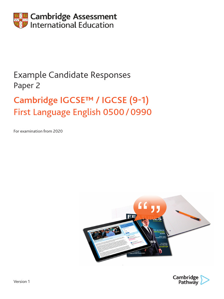 Cambridge IGCSE Example Responses Guide | PDF | Human Communication ...