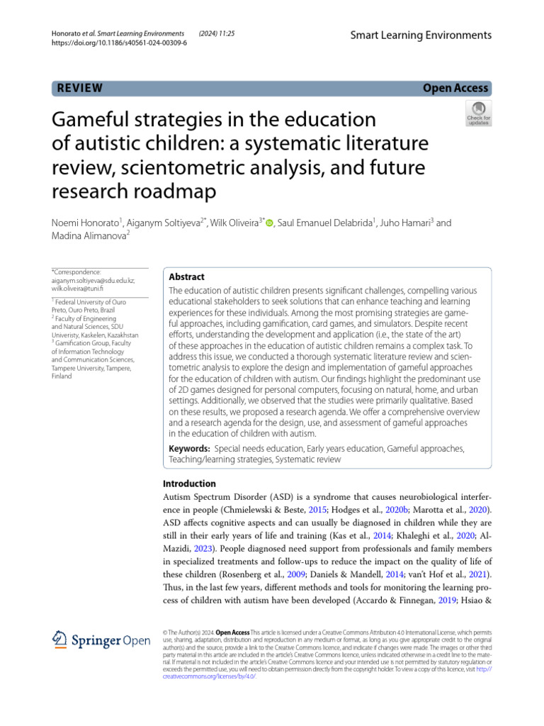 Gameful Strategies for Autism Education | PDF | Augmented Reality | Autism