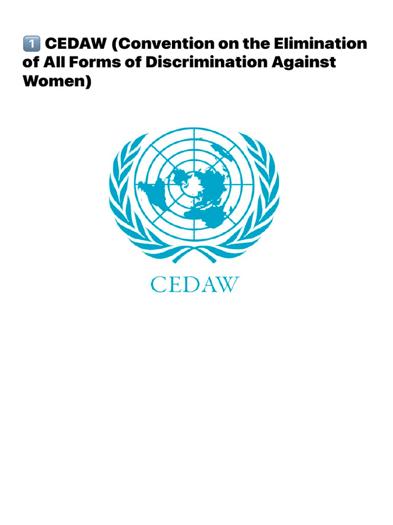 1️⃣ CEDAW (Convention on the Elimination of All Forms of Discrimination ...