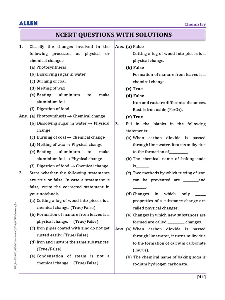 Physical vs Chemical Changes in Chemistry | PDF | Sodium Carbonate ...