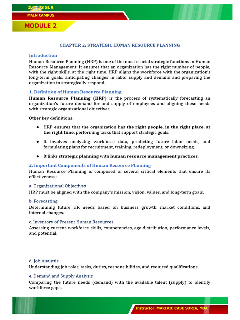 Strategic Human Resource Planning Guide | PDF | Human Resources | Human ...