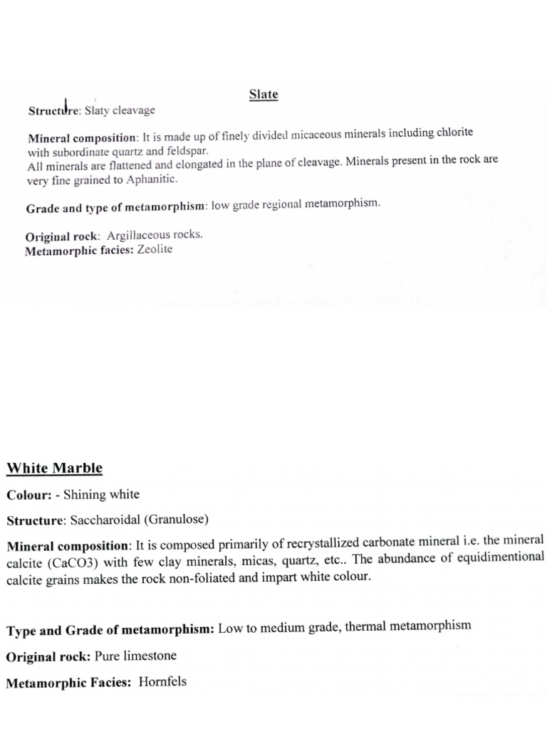 P-5[ Megascopic Metamorphic Rocks] | PDF