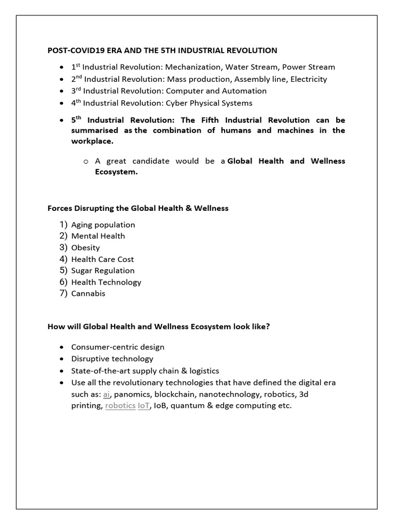 Post-covid19 Era and the 5th Industrial Revolution | PDF