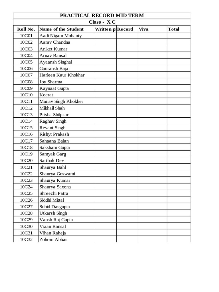 Class X C Mid Term Practical Record | PDF