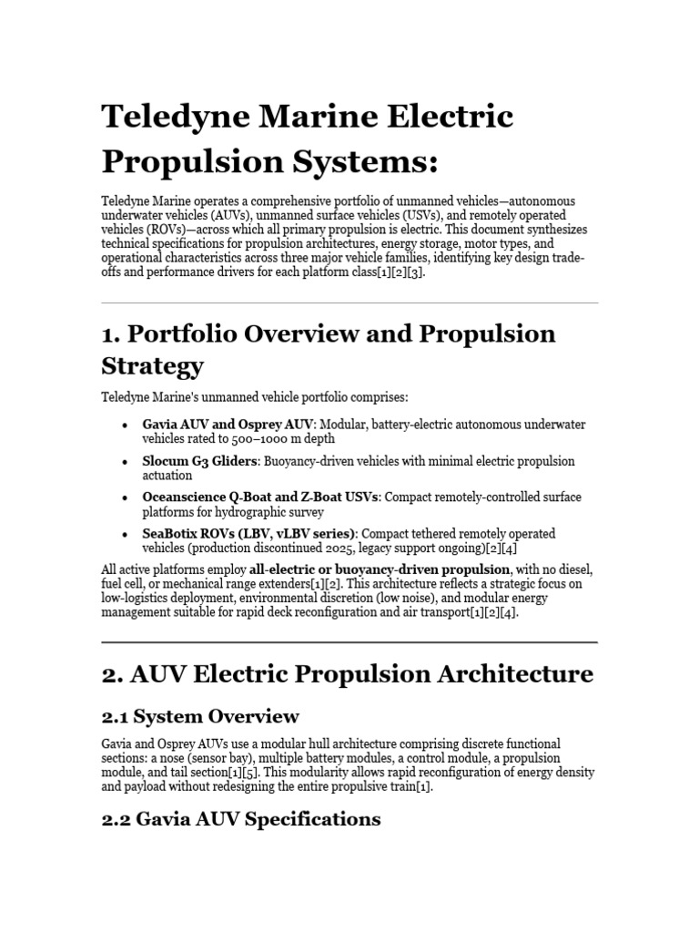 Teledyne Marine Electric Propulsion Systems | PDF | Spacecraft ...