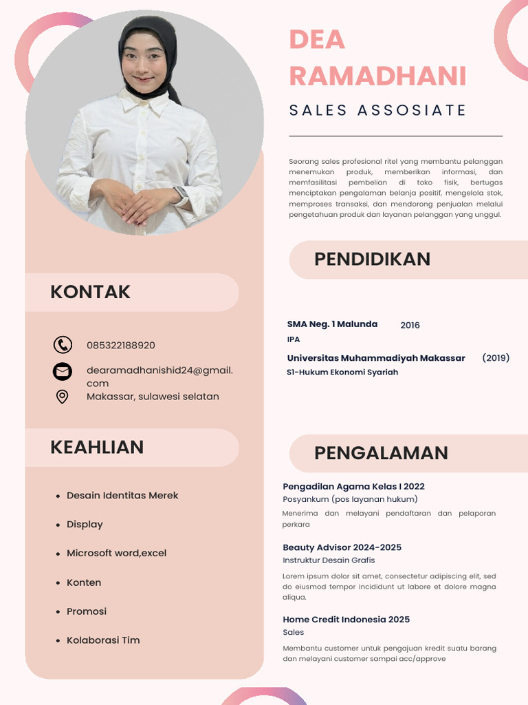 CV Dea Terbaru | PDF