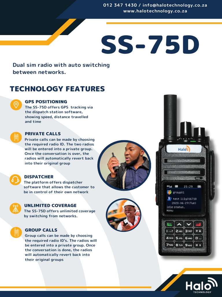 Halo SS-75D Dual Sim Radio Features | PDF | Radio | Lte (Telecommunication)
