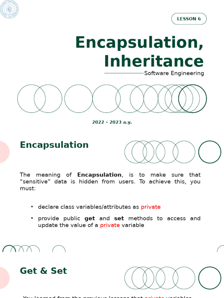 06. Encapsulation, Inheritance | PDF | Class (Computer Programming ...
