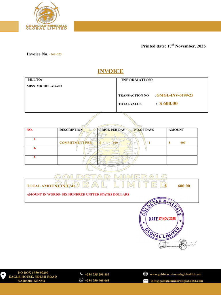 GMGL Invoice (Bret 2) | PDF