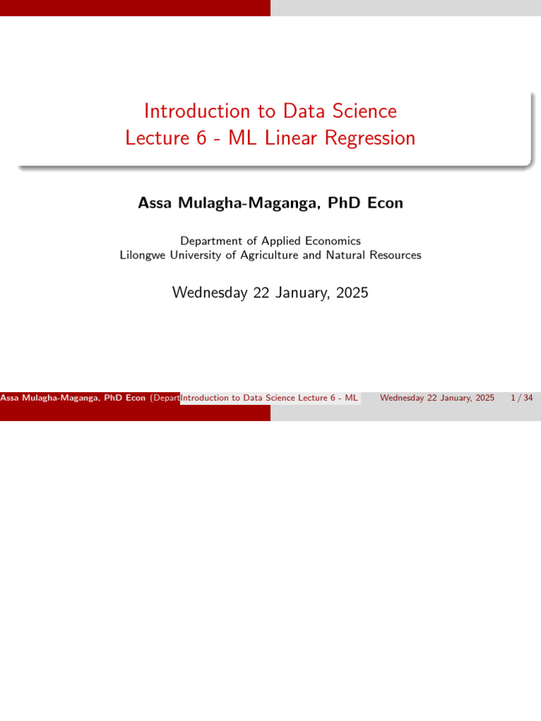 06 ML in R Linear Regression | PDF | Ordinary Least Squares | Linear ...