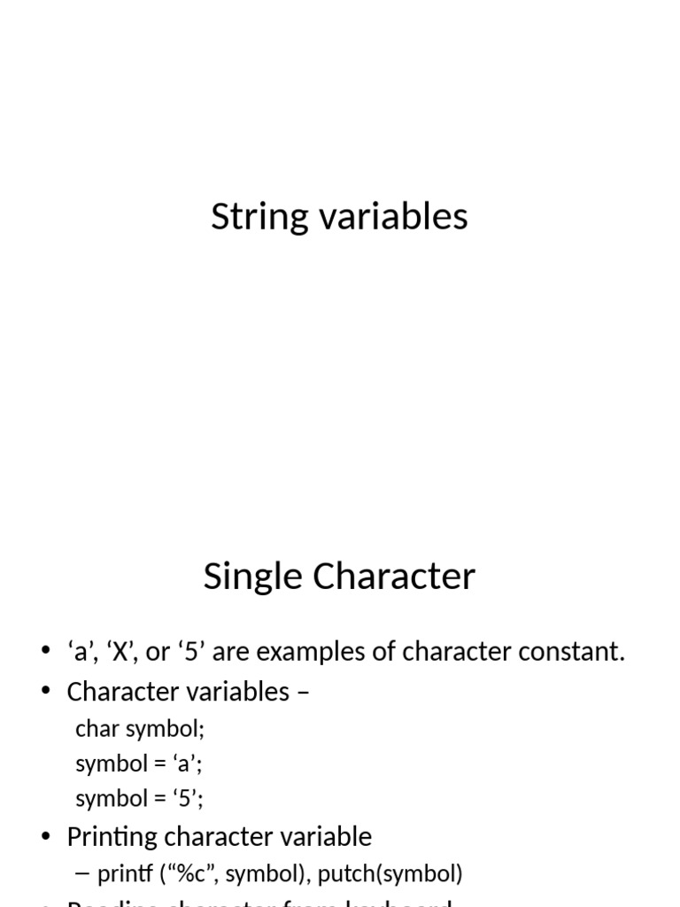 String Variables | PDF