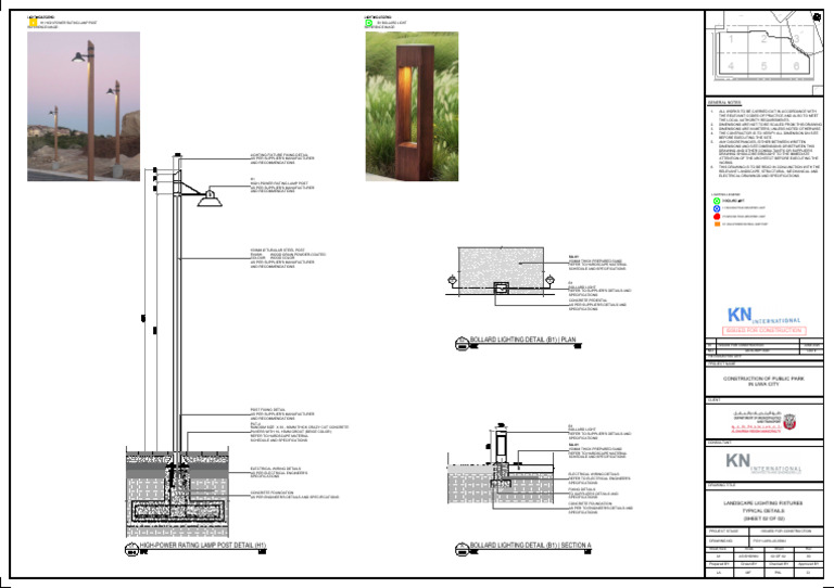 High-Power Lamp Post & Bollard Details | PDF | Civil Engineering ...