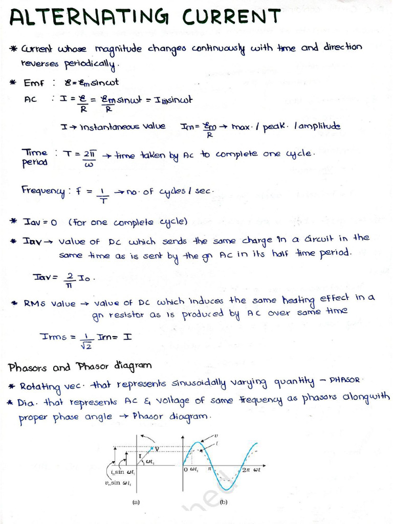 Alternating Current Notes PDF-1 | PDF