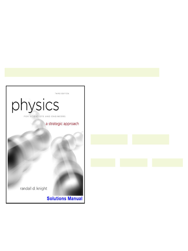 Physics for Scientists and Engineers 3rd Edition Knight Solutions ...