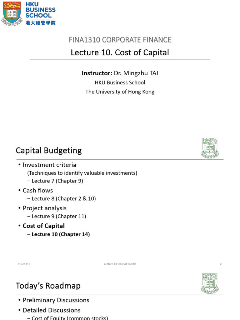 Cost of Capital in Corporate Finance | PDF | Cost Of Capital | Investing