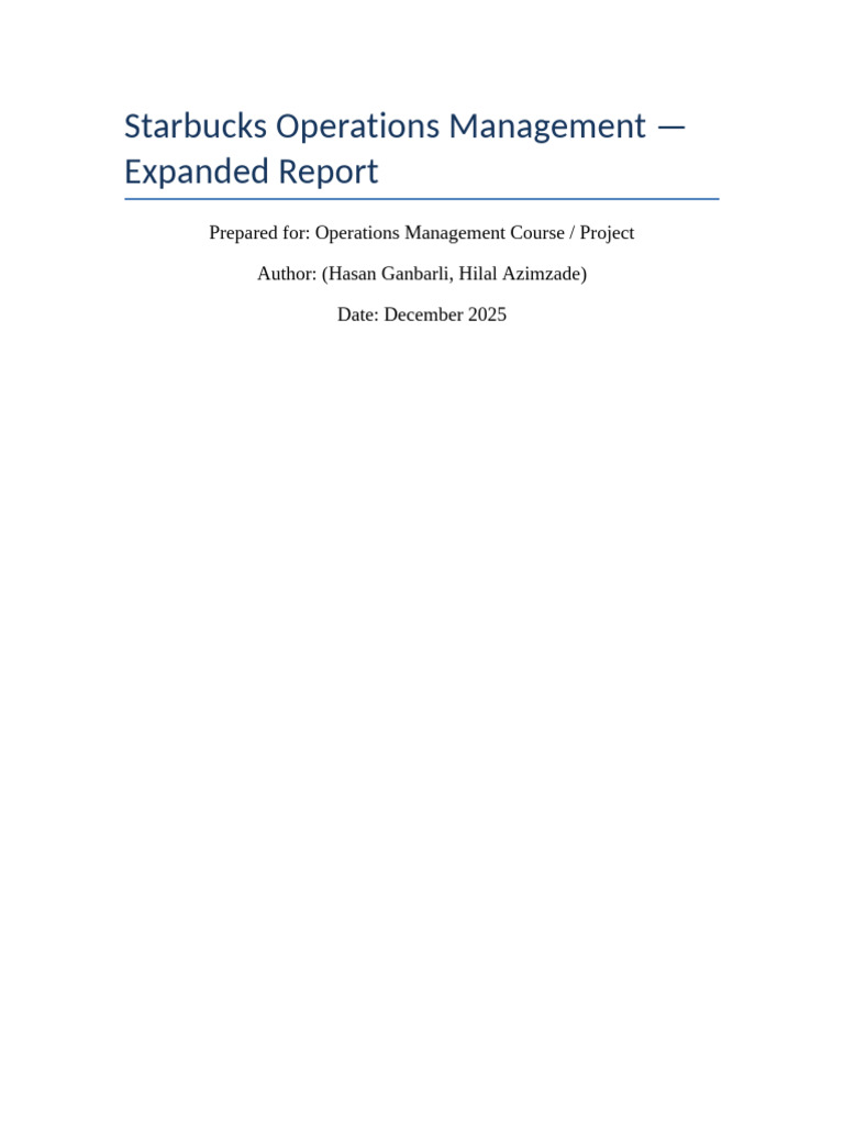 Optimizing Starbucks Operations for Efficiency | PDF | Starbucks ...