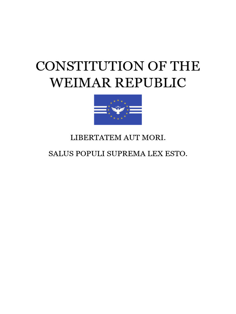 Weimar Republic Constitution Overview | PDF | Impeachment | Parliament ...